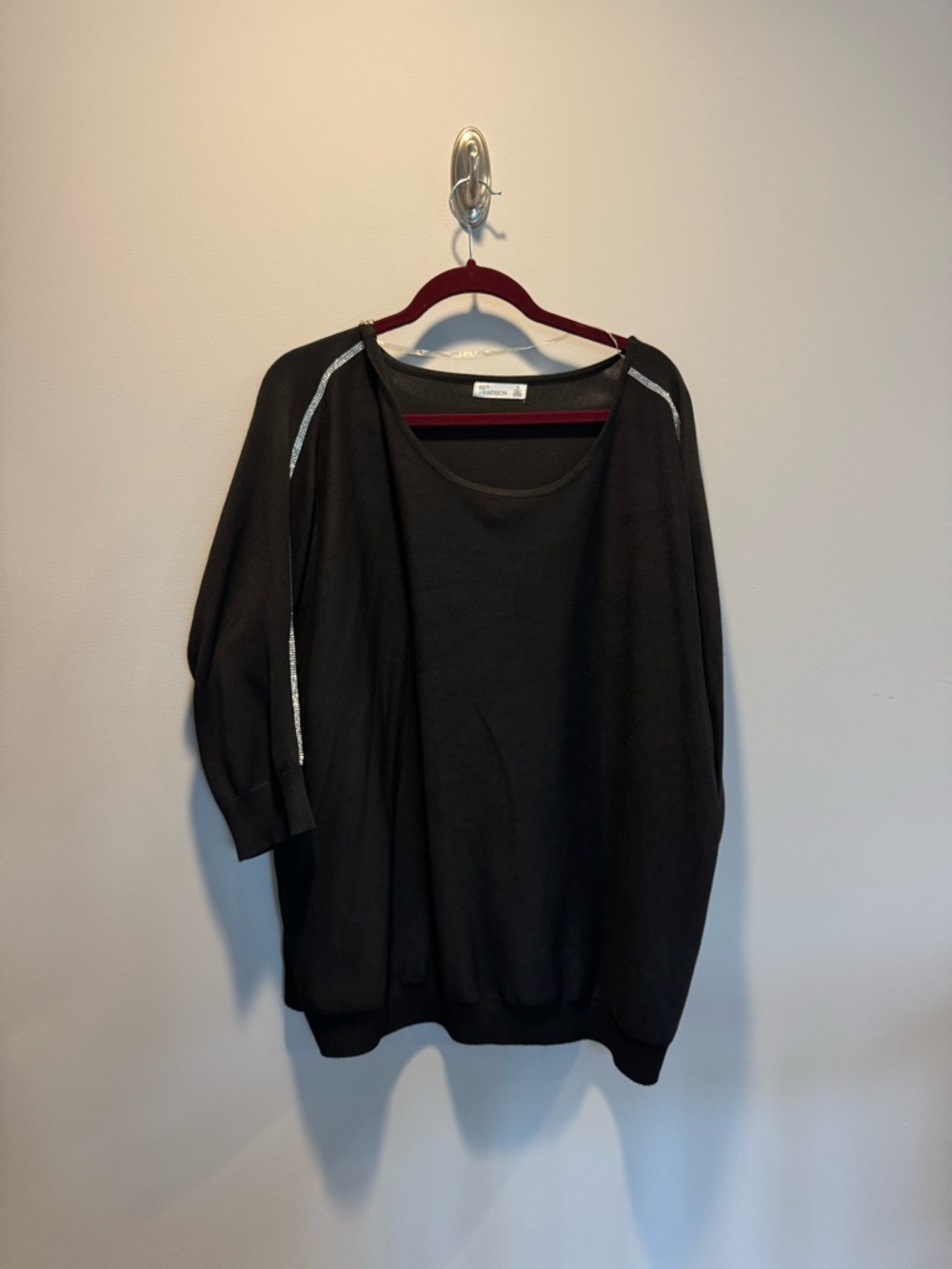 Madison Black Top with Red Accent Trim